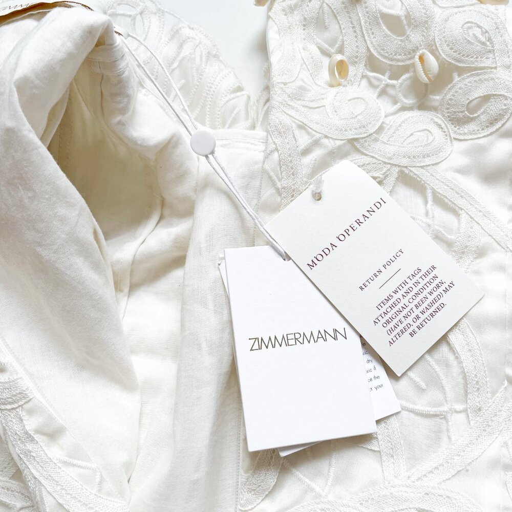 Zimmermann Wavelength Fringed Bodice Top Ivory Size AU 0 US 4 NEW NWT - Picture 10 of 16